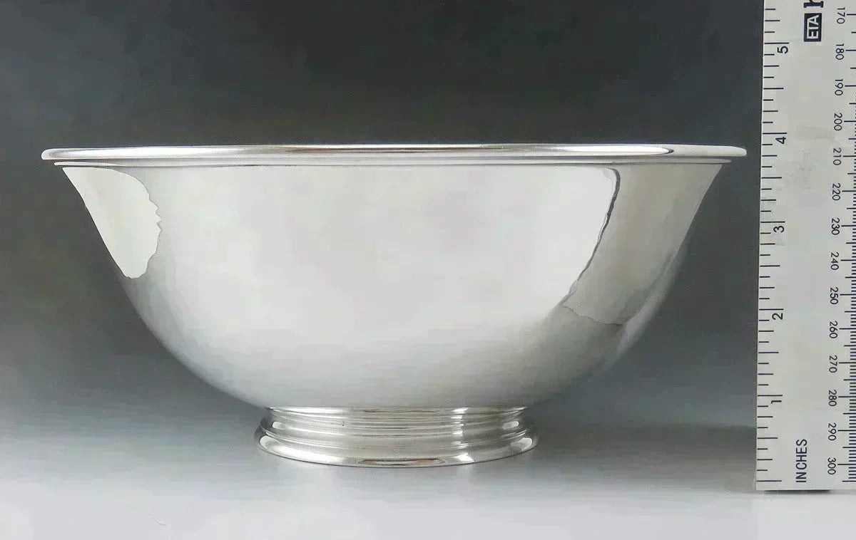 Antique c1920 Arthur Stone Sterling Silver American Colonial Style Bowl 9.5"