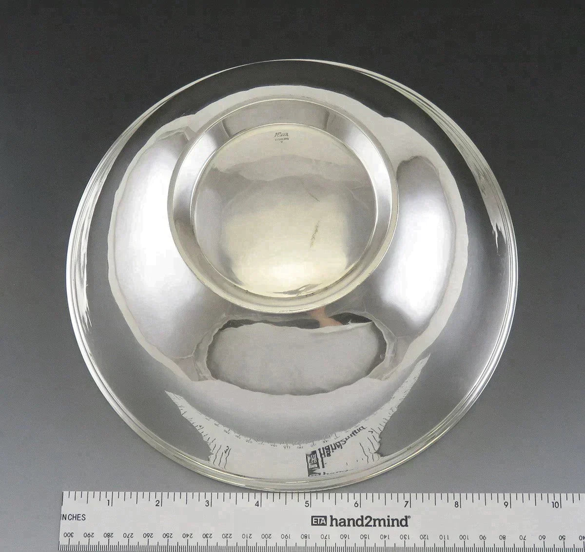 Antique c1920 Arthur Stone Sterling Silver American Colonial Style Bowl 9.5"