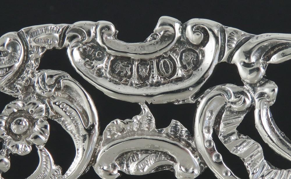 Antique 1889 Victorian English Sterling Silver Pierced Footed Dish Bowl 5 3/4”