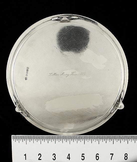 Antique 1789 English Georgian Sterling Silver Salver Tray Bird Shield Crest 8"