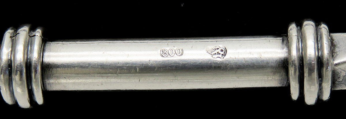 Rare Antique Swiss 800 Silver Twist Handle Bird Duck Finial Spoon 8.25"