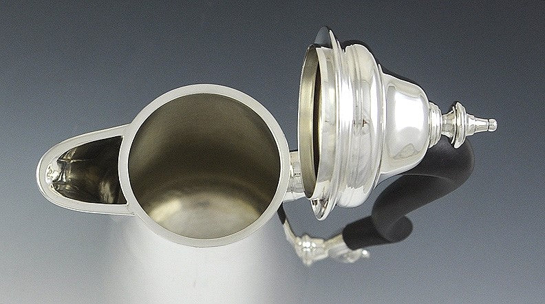 Antique 1917 English Sterling Silver Lighthouse Teapot Coffeepot Chocolate Pot