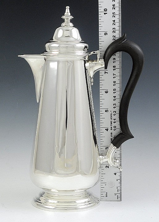 Antique 1917 English Sterling Silver Lighthouse Teapot Coffeepot Chocolate Pot