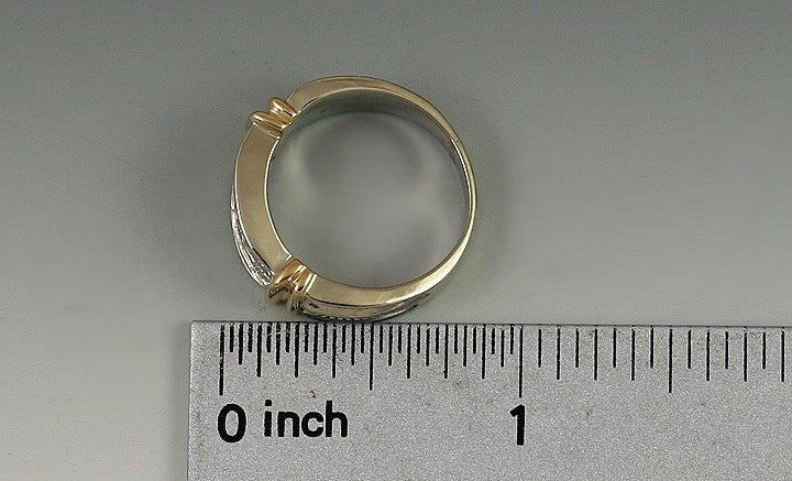 Stunning 14K White Yellow Gold Pave Diamond Band Ring Size 6.5