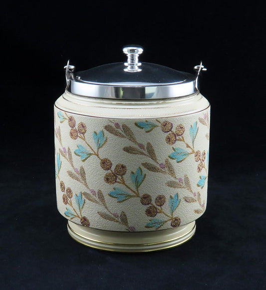 c1890 Taylor Tunnicliffe Co Hand Painted Floral Porcelain Biscuit Barrel Jar