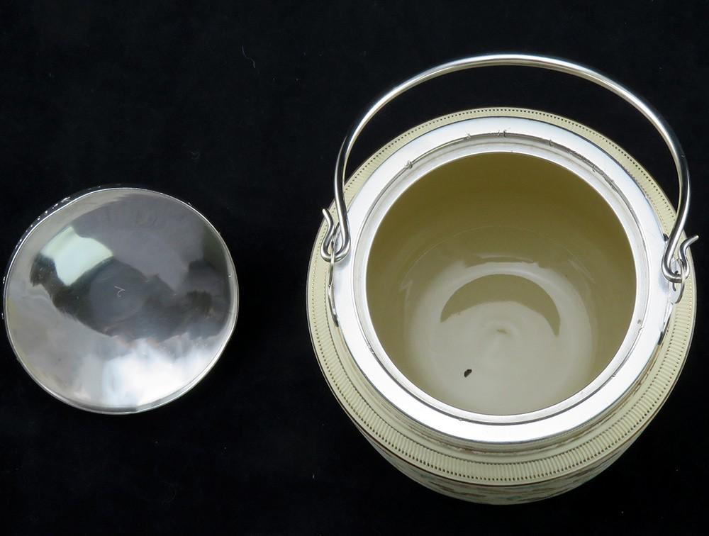 c1890 Taylor Tunnicliffe Co Hand Painted Floral Porcelain Biscuit Barrel Jar