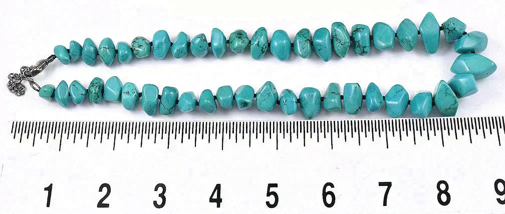 Marvelous Dyed Blue Magnesite Necklace w/ Sterling Silver Adjustable Clasp