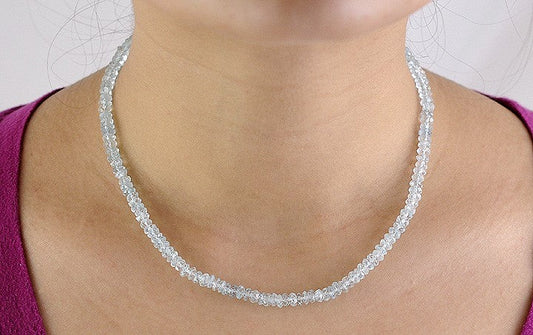 Faceted Aquamarine Bead 14K Gold Filigree Necklace 3.0+ Carats