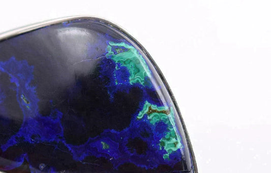 Rich Dark Blue and Green Eilat Stone Pendant w/ Sterling Silver Setting Israel