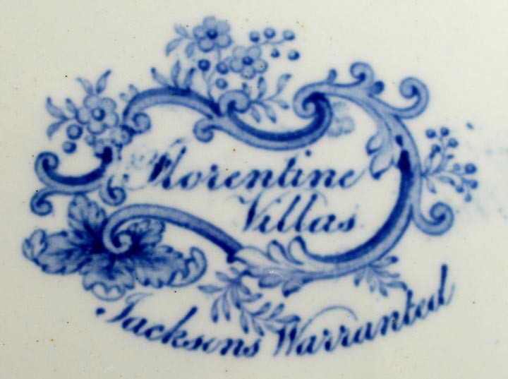4 19th Century Antique Jacksons English Florentine Villas Dinner Plates