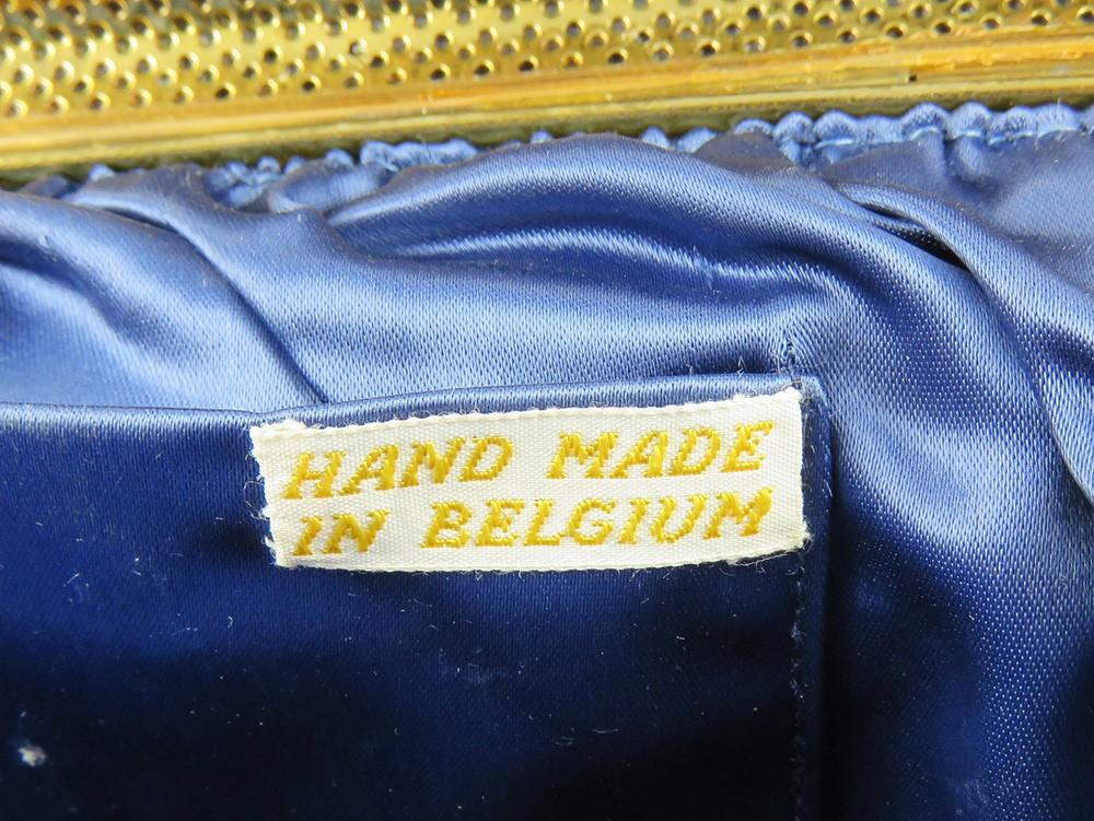 Antique/Vintage c1955 Needlepoint Galaxy Sparkling Bead Clamp Purse Handbag