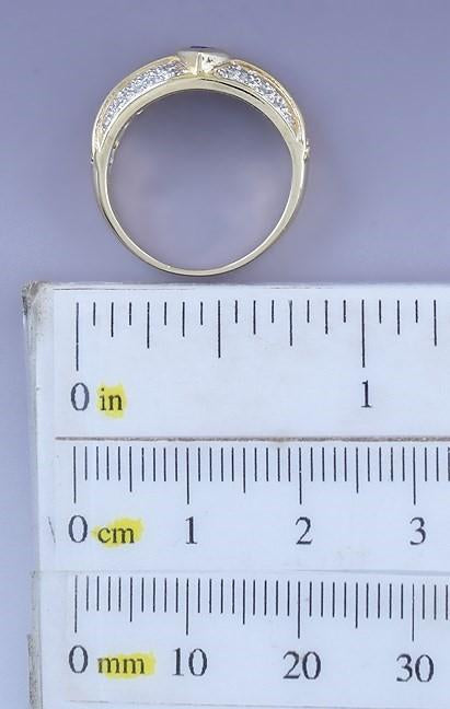Stunning 14k Yellow Gold Sapphire & ~.36ct Diamond Ring Size 5.25