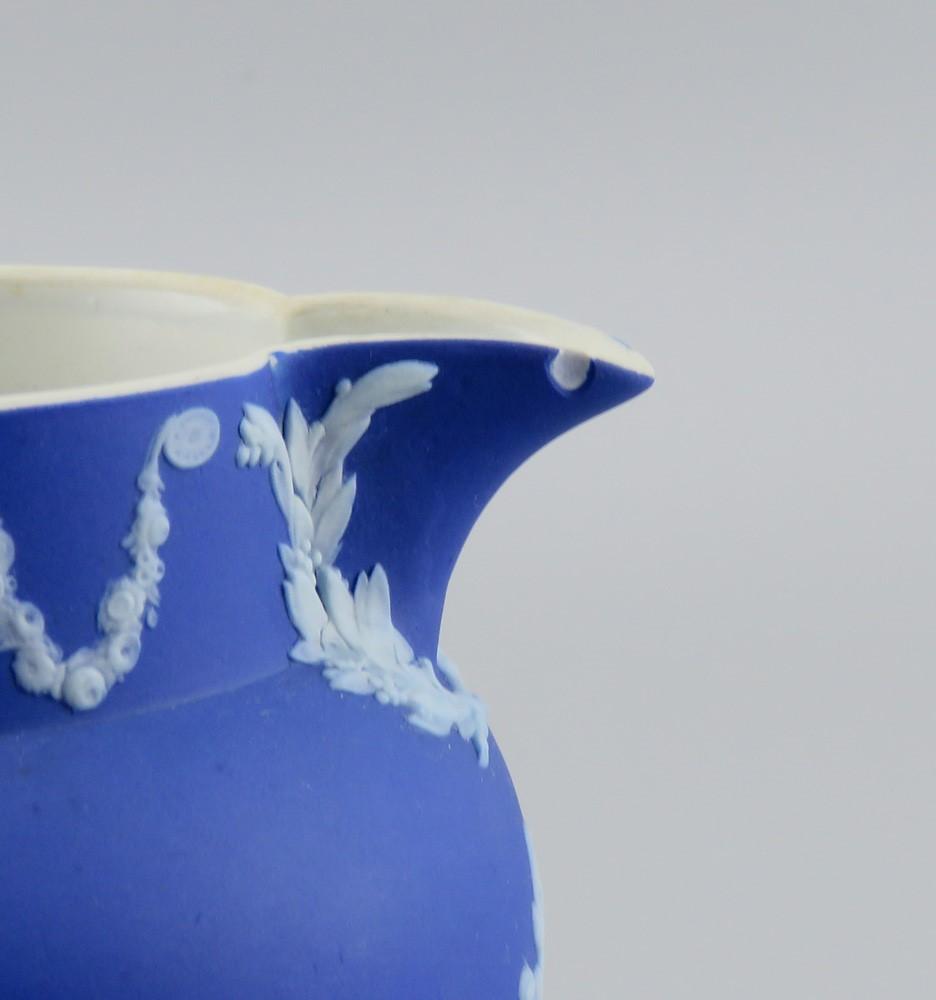 Lovely VTG Wedgwood Blue White Jasperware Creamer Milk Pitcher Jug