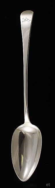 Antique 1814 English Georgian Sterling Silver Platter Stuffing Serving Spoon
