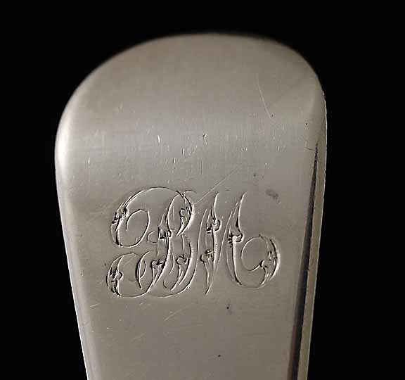 Antique 1814 English Georgian Sterling Silver Platter Stuffing Serving Spoon
