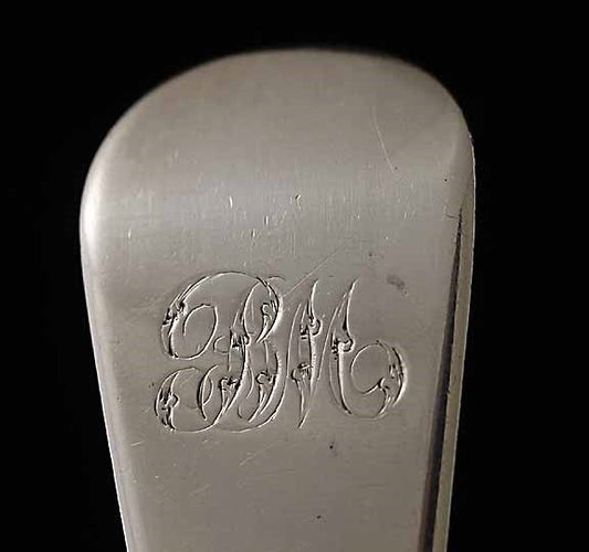 Antique 1814 English Georgian Sterling Silver Platter Stuffing Serving Spoon