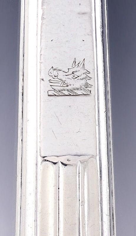 Set 6 Antique English Victorian/Georgian Sterling Silver Handle Dinner Knives