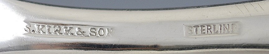 Antique Sterling Silver Kirk Repousse Flower Berry Casserole Serving Spoon 9.25"