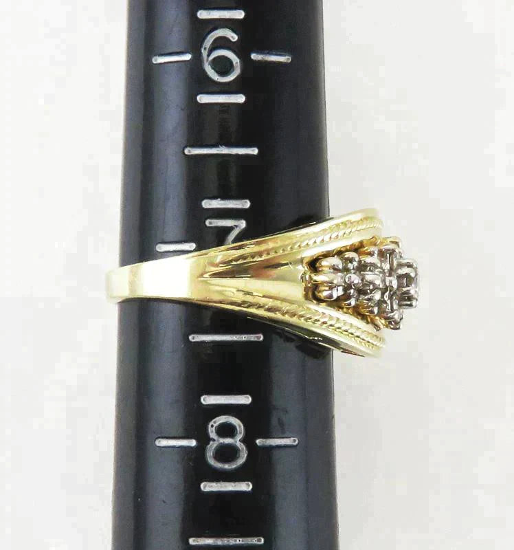 Very High End 14K Yellow Gold & 1/2 Carat Diamond Statement Ring