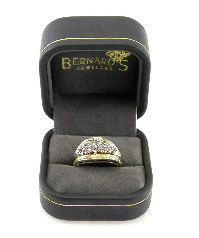 Very High End 14K Yellow Gold & 1/2 Carat Diamond Statement Ring