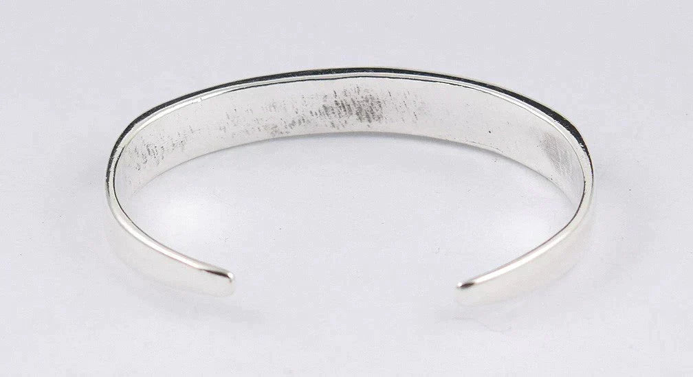 Chic Vintage Sterling Silver Cuff Bracelet Inlaid Turquoise Bear Claw Shapes