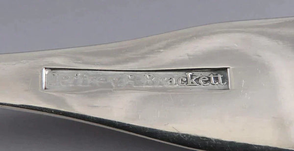 Antique 1830 American Coin Silver Jeffrey Brackett Boston Strainer Pierced Ladle