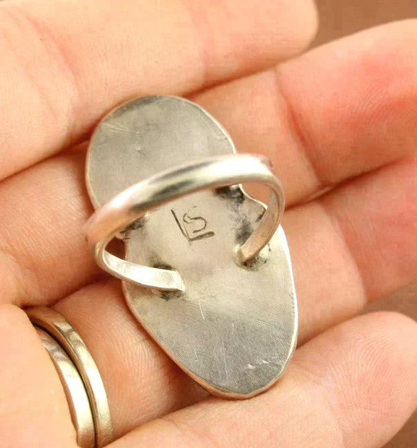 Green Turquoise Sterling Navajo Native American RingSz7