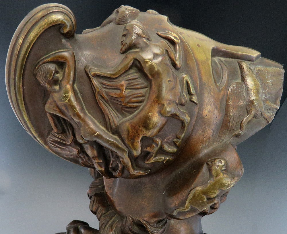 Exceptional Mid/Late 1800s French Bronze Bust of Ajax or Menelaus Trojan Hero
