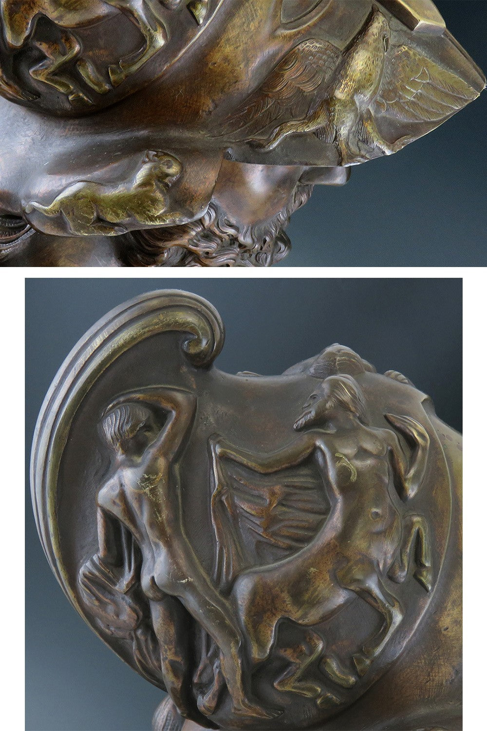 Exceptional Mid/Late 1800s French Bronze Bust of Ajax or Menelaus Trojan Hero