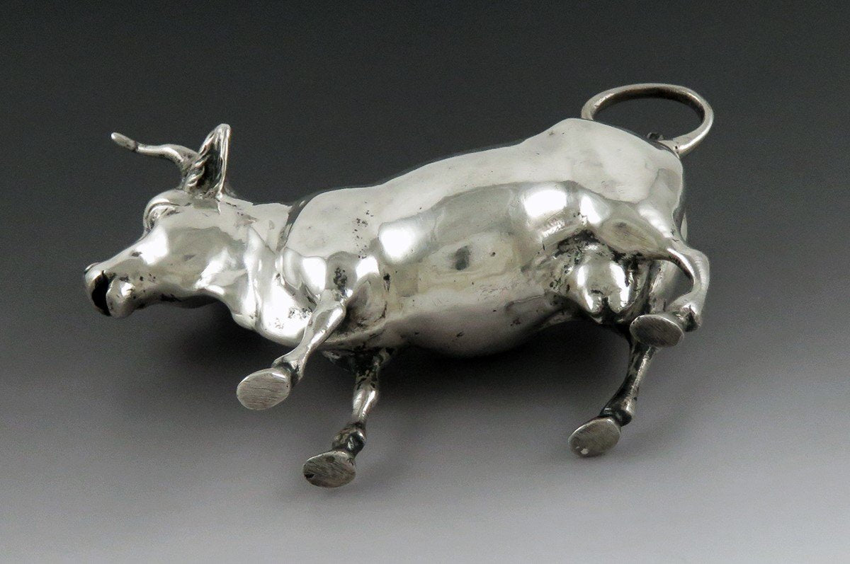 Charming Antique c1890s European Silver Hanau German? Cow Creamer