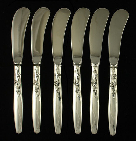 6 Lunt Summer Song Sterling Silver Butter Spreaders