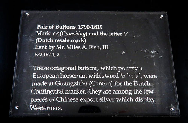 Antique c1800 Pair Dutch Silver William of Orange Motif Buttons