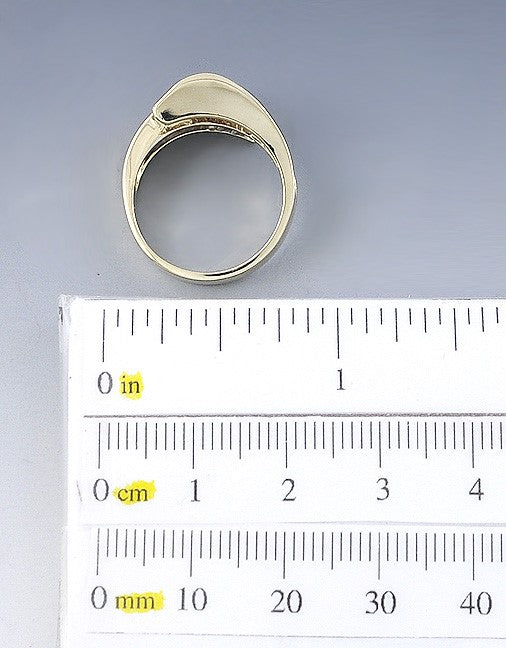 High Quality 14K Yellow Gold & .50CT Diamond Bypass Style Ring Size 6