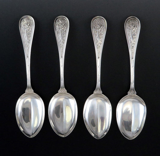 4 Antique c1890 Sterling Silver John Wednt Citrus Grapefruit Spoons