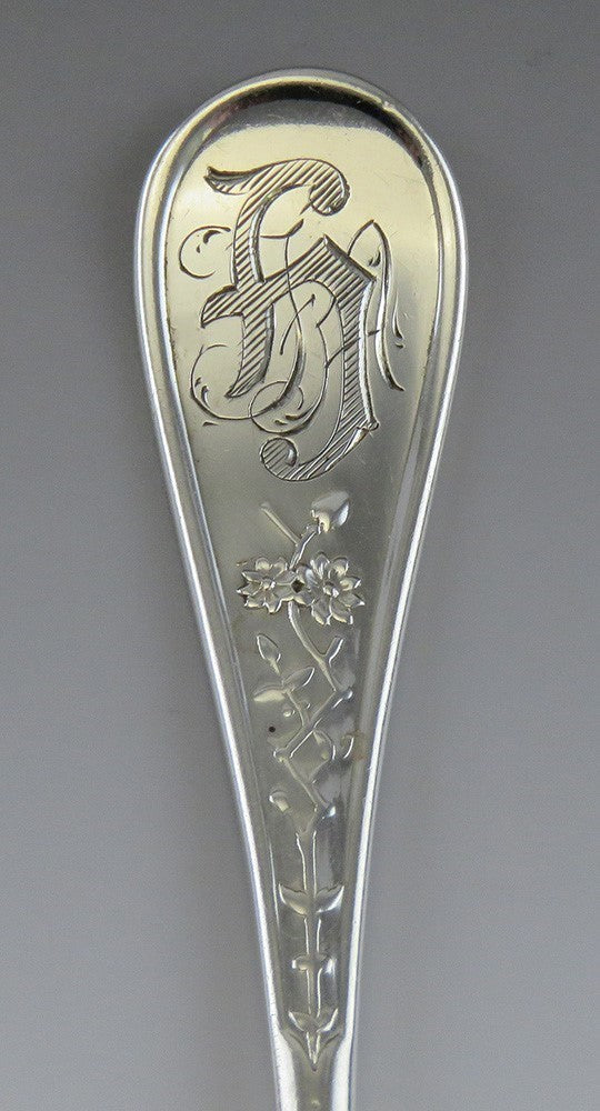 4 Antique c1890 Sterling Silver John Wednt Citrus Grapefruit Spoons