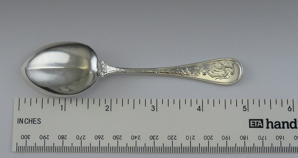 4 Antique c1890 Sterling Silver John Wednt Citrus Grapefruit Spoons