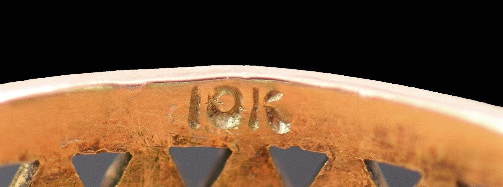 Classy 10k Yellow Gold Carved Shell Cameo Pin Woman Goddess Demeter w/ Sickle