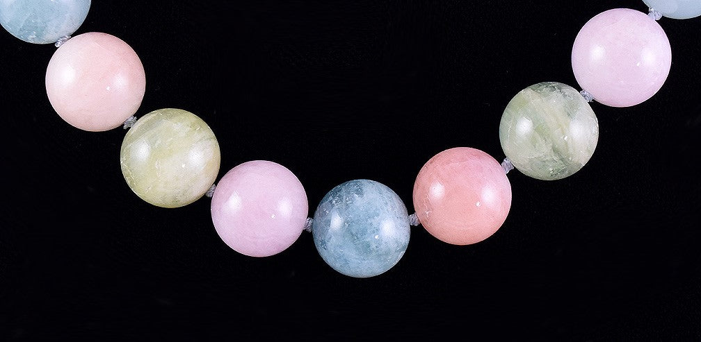 Collar Style Modern Necklace w/ Rose Quartz and Green Aventurine Silver Clasp