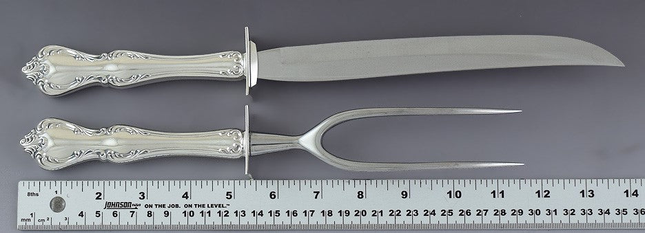 Fabulous Sterling Silver Towle Debussy Carving Set Carving Fork and Knife