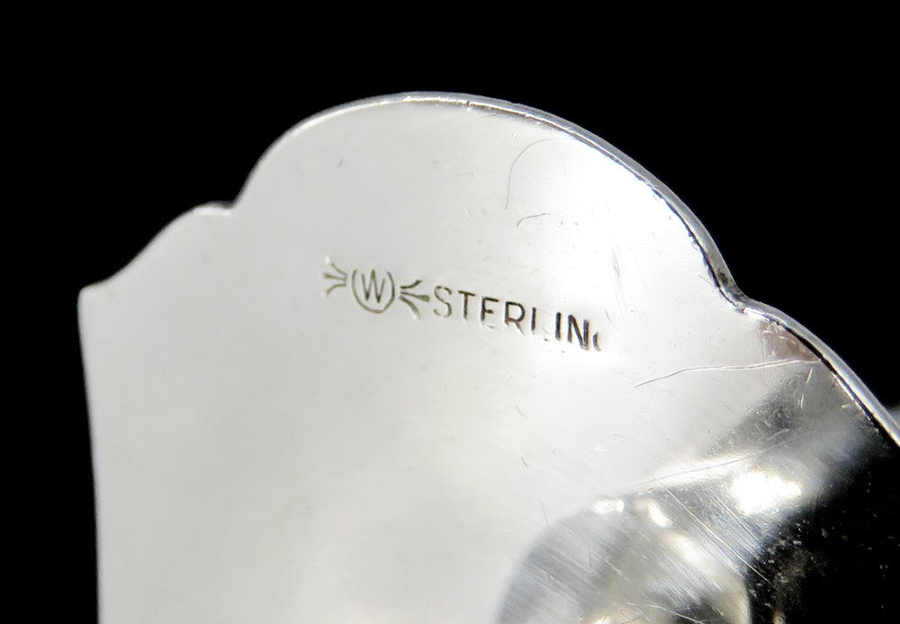 3p Sterling Silver Frank Whiting Georgian Shell Carving Knife Sharpener Fork Set