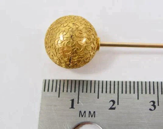 Victorian 14k Gold Etruscan Revival Twisted Wire Hatpin