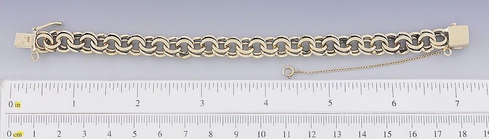 Fabulous Vintage 14k Gold Double Link Chain Bracelet for Charms Heavy Weight