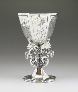 Antique 17th 18th Century Dutch Silver Miniature Chalice or Goblet 2 1/8"