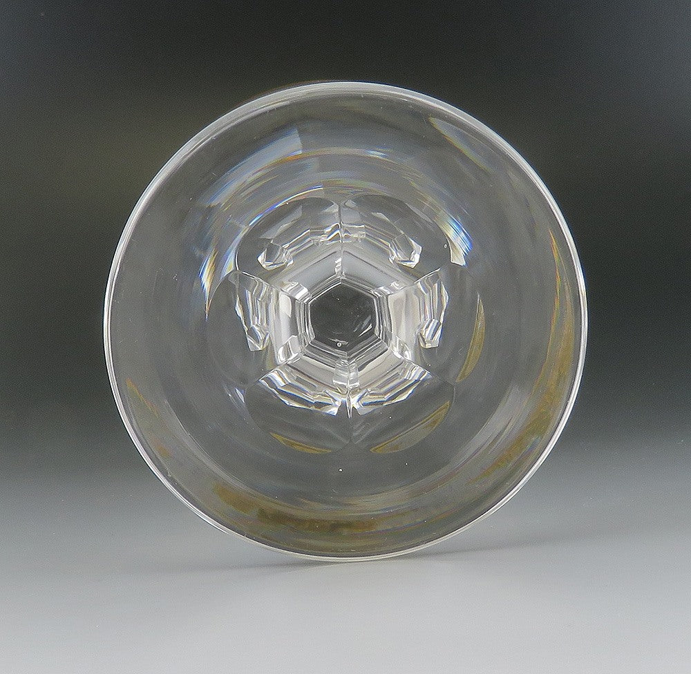 8 Val St Lambert Danse de Flore Gold Crystal Glass Champagne Saucers/Goblets