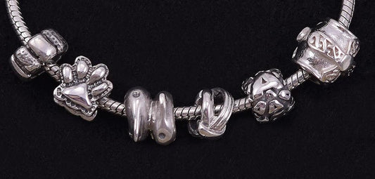 Adorable Small 6" Sterling Silver Chamilia and Others Charm Bracelet Child/Baby
