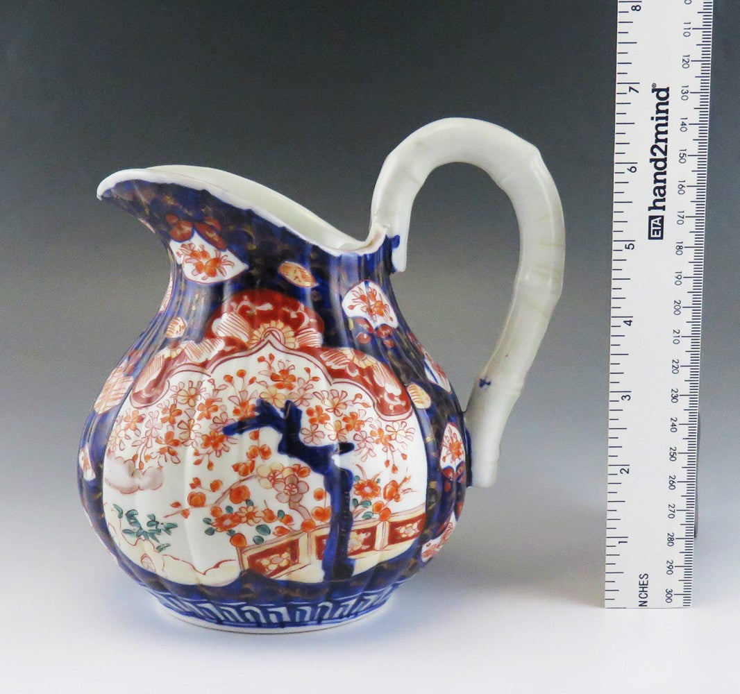 Antique c1870 Japanese Imari Pottery Fine China Milk Pitcher/Jug/Creamer 6 1/2"