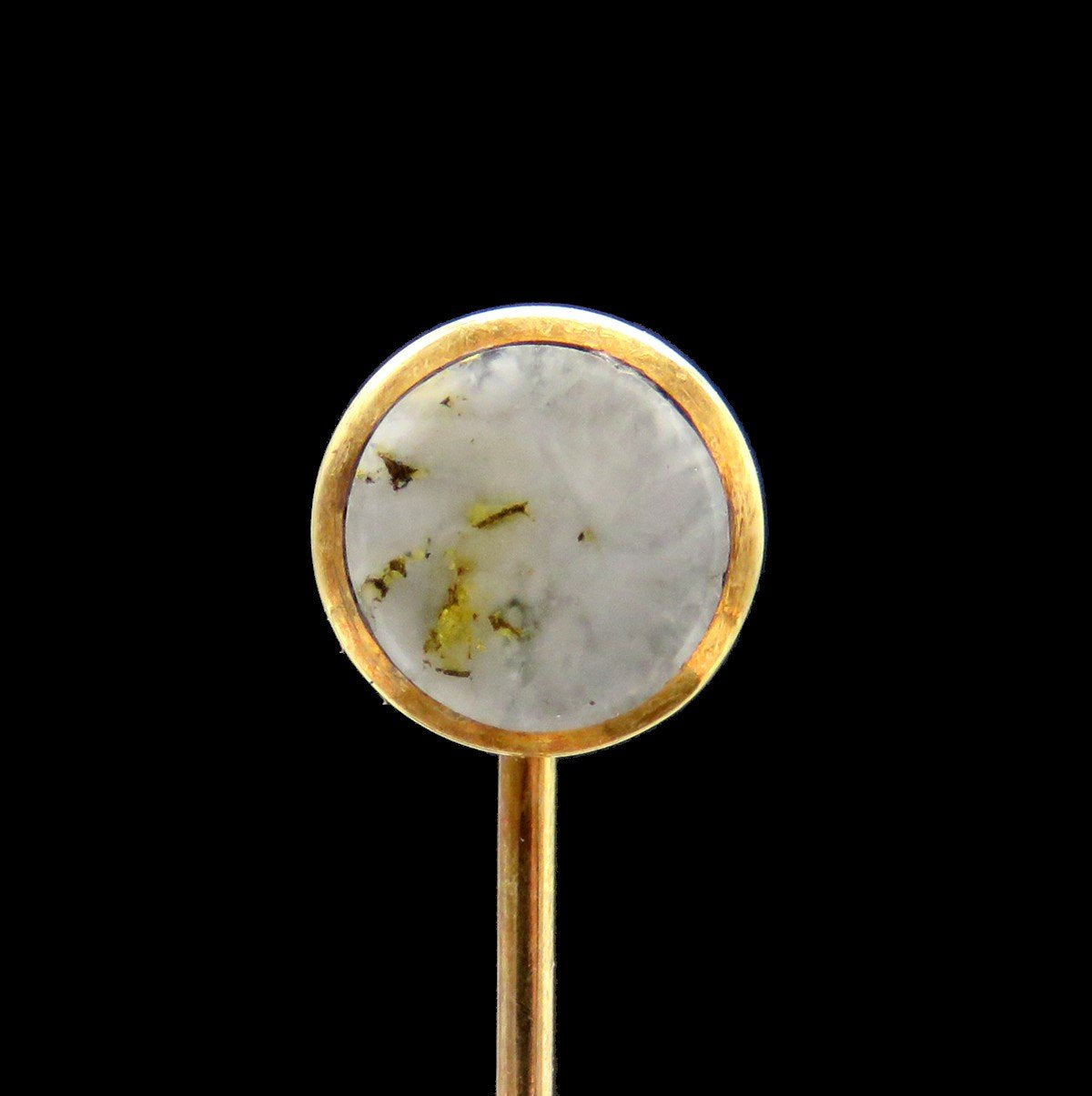 Neat c1860s American 14k Gold California Gold Quartz Stickpin Stick Pin