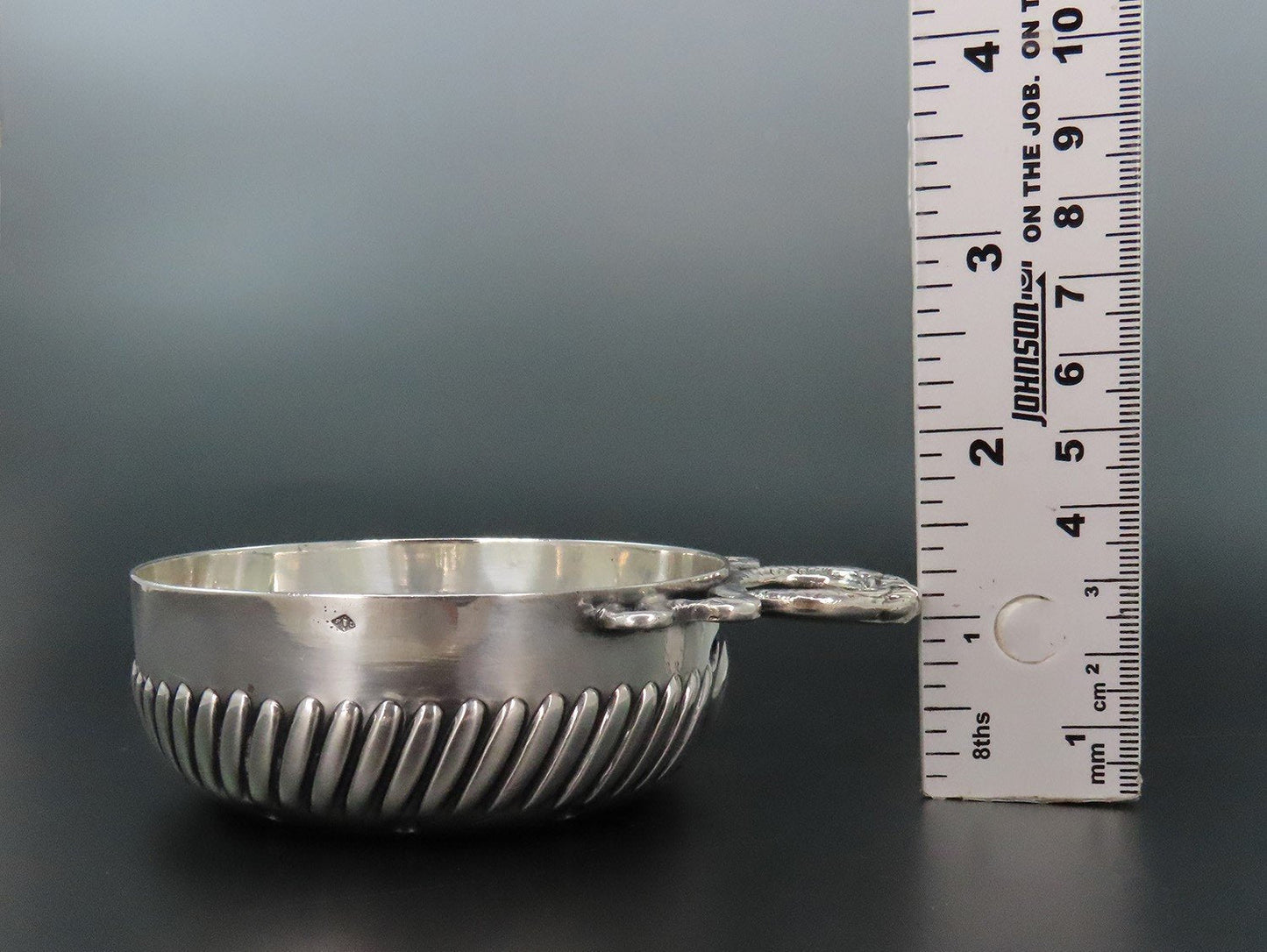 .950 French 1st Standard Silver Tastevin Wine Taster Cup Snake Handle 115 grams