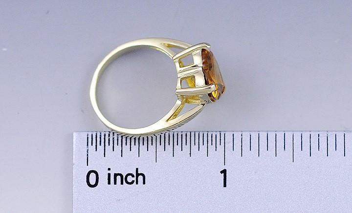 Vibrant 14K Yellow Gold & Faceted Heart ~2.8CT Citrine Stone Ring Size 5.75