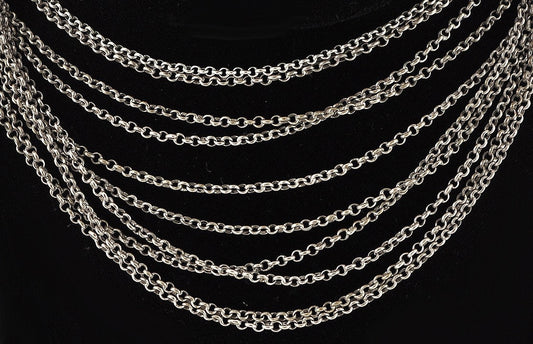 Victorian Necklace Choker Filigree Clasp Red Rhinestone Multi Strand